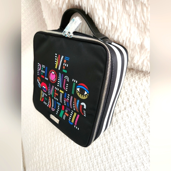 SEPHORA Graphic Black MAKEUP TRAVEL Jewelry CASE Bag NWT - Picture 2 of 7